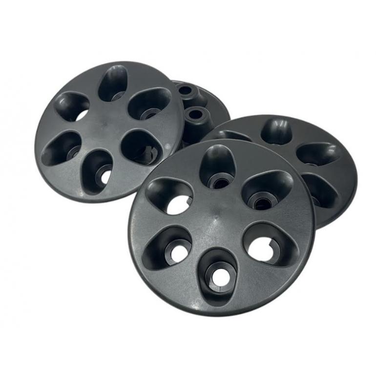 BLACK 6 HOLE WHEEL HUB TRIM COVER (PKT 4)