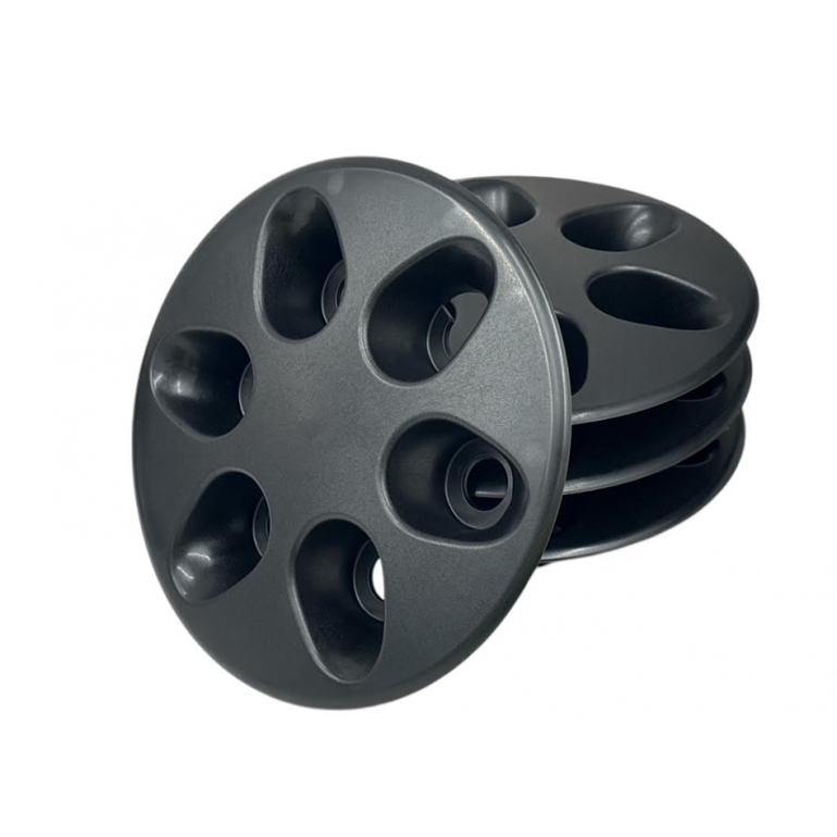 BLACK 6 HOLE WHEEL HUB TRIM COVER (PKT 4)