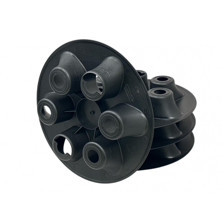 BLACK 6 HOLE WHEEL HUB TRIM COVER (PKT 4)