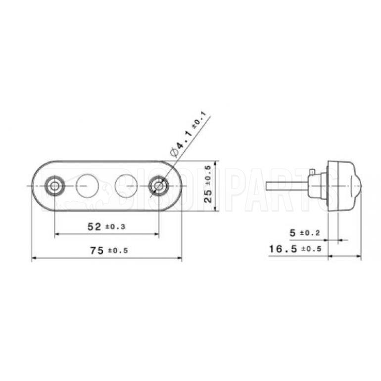 LED 24V CLEAR FRONT MARKER LAMP FITS RH OR LH