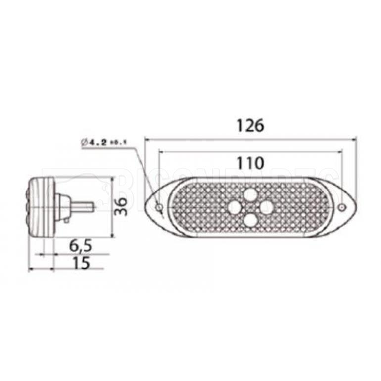 LED 24V AMBER FRONT MARKER LAMP FITS RH OR LH