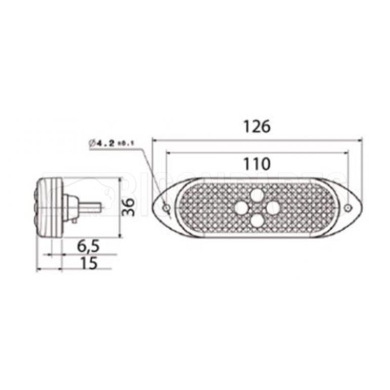 LED 24V CLEAR FRONT MARKER LAMP FITS RH OR LH