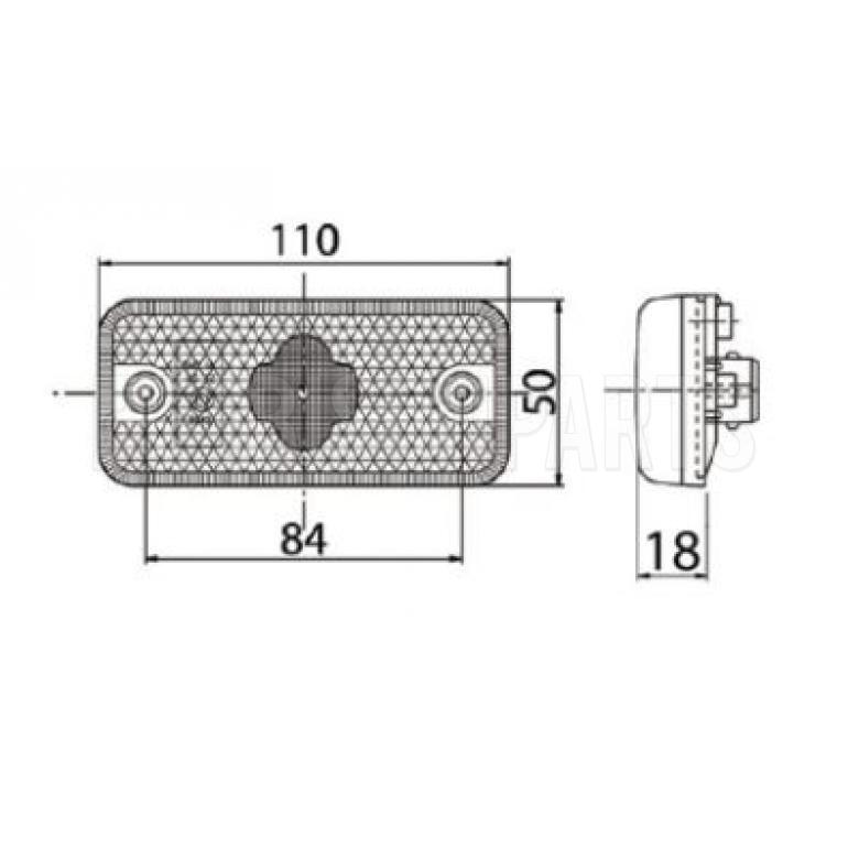 LED 24V CLEAR FRONT MARKER LAMP FITS RH OR LH