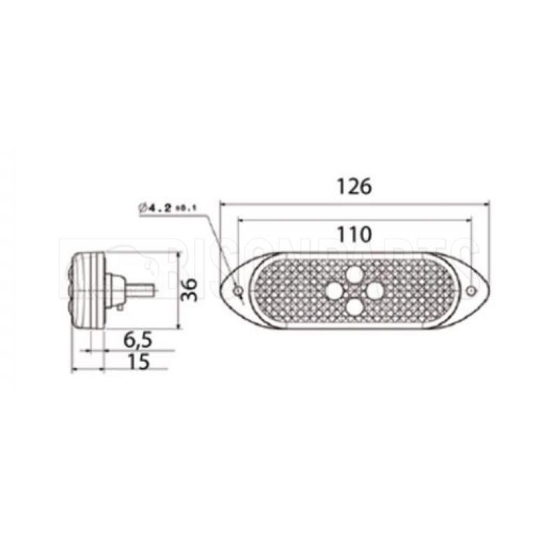 LED 24V AMBER FRONT MARKER LAMP FITS RH OR LH