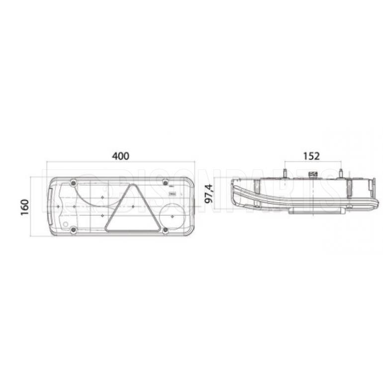 LED REAR COMBINATION LAMP & REVERSING ALARM DRIVER SIDE RH