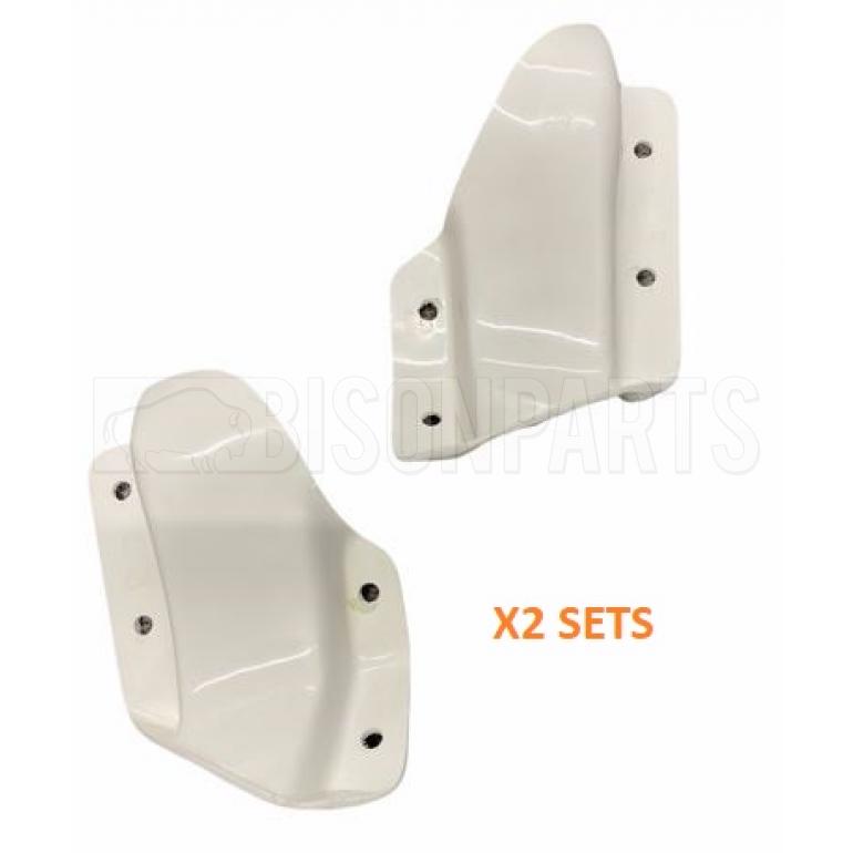 WHITE SUPER STRONG MIRROR GUARD SET RH & LH (PAIR)