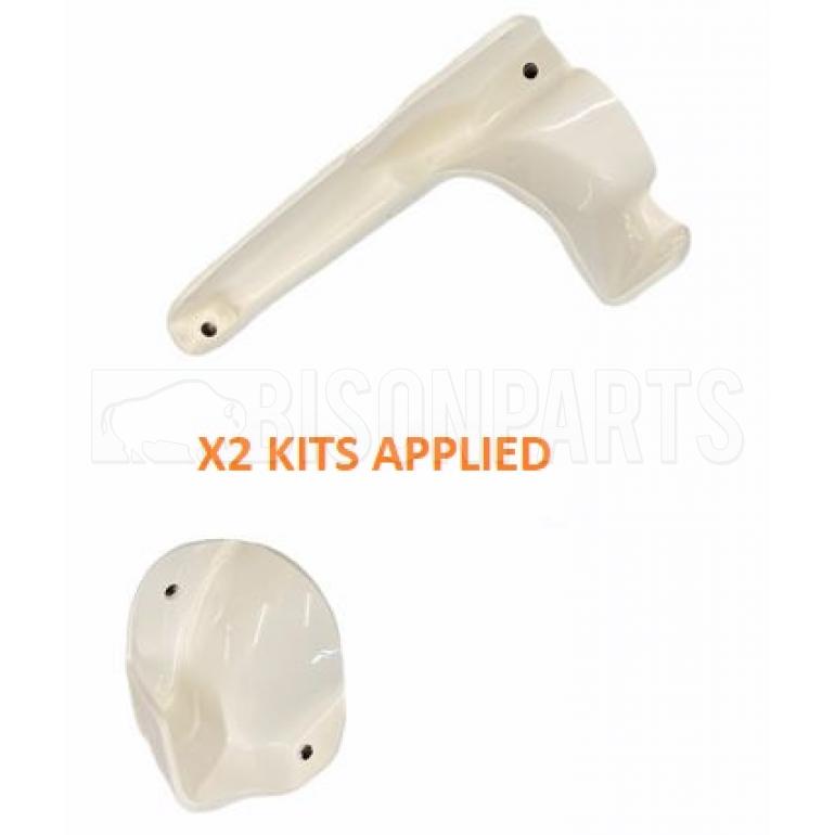 WHITE SUPER STRONG MIRROR GUARD SET RH & LH (PAIR)