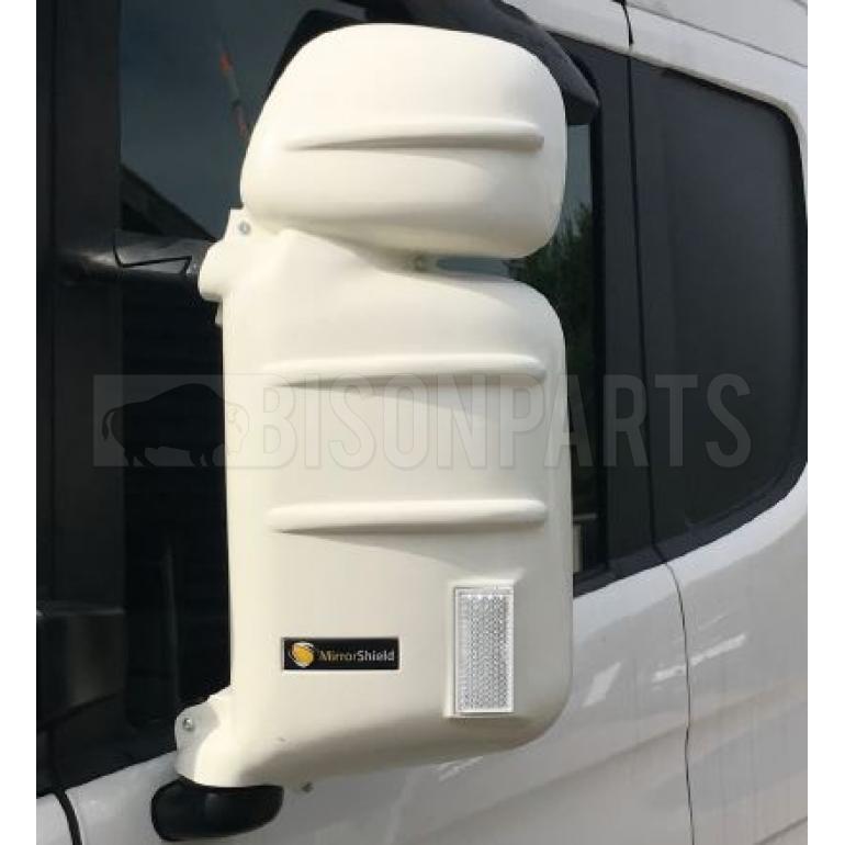 WHITE SUPER STRONG MIRROR GUARD SET RH & LH (PAIR)