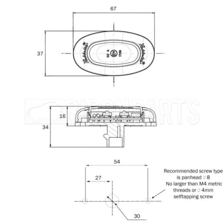 LED REAR RED MARKER LAMP 12/24 VOLT
