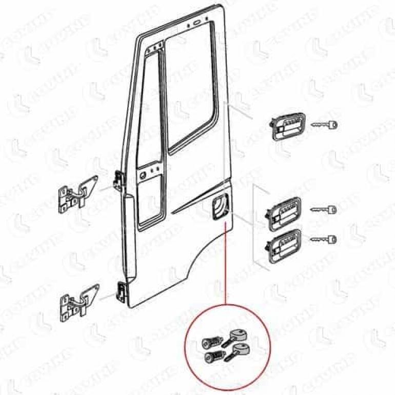 FRONT OUTER DOOR HANDLE LOCK SET FITS RH & LH
