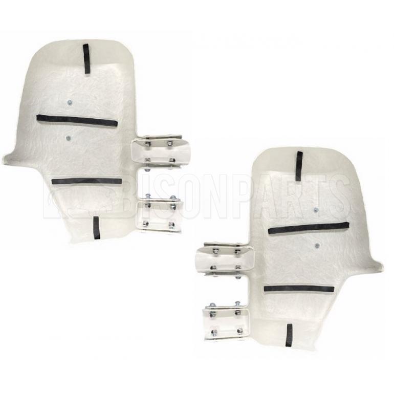 LONG ARM WHITE SUPER STRONG MIRROR GUARD SET RH & LH (PAIR)