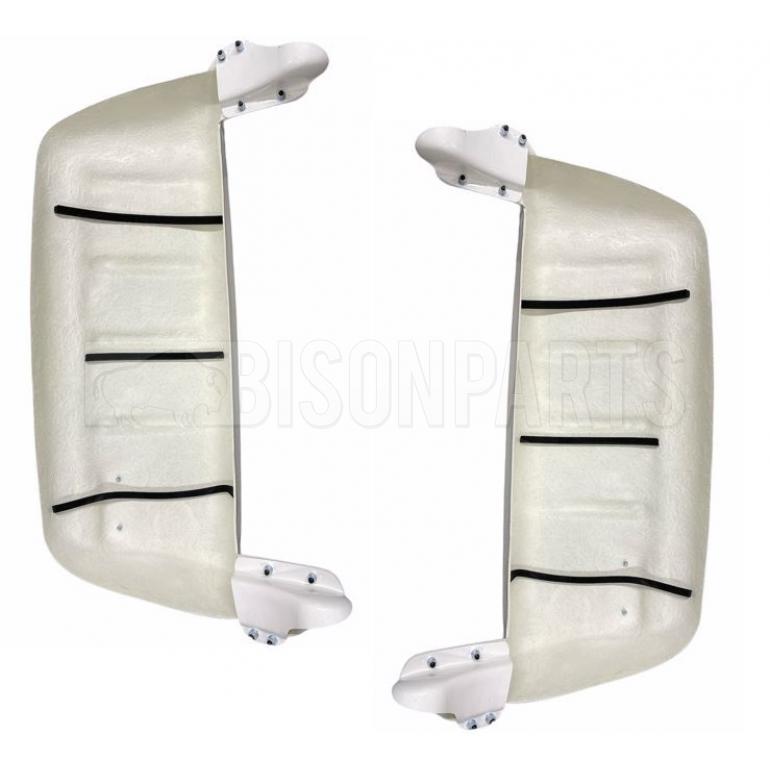 WHITE SUPER STRONG MIRROR GUARD SET RH & LH (PAIR)