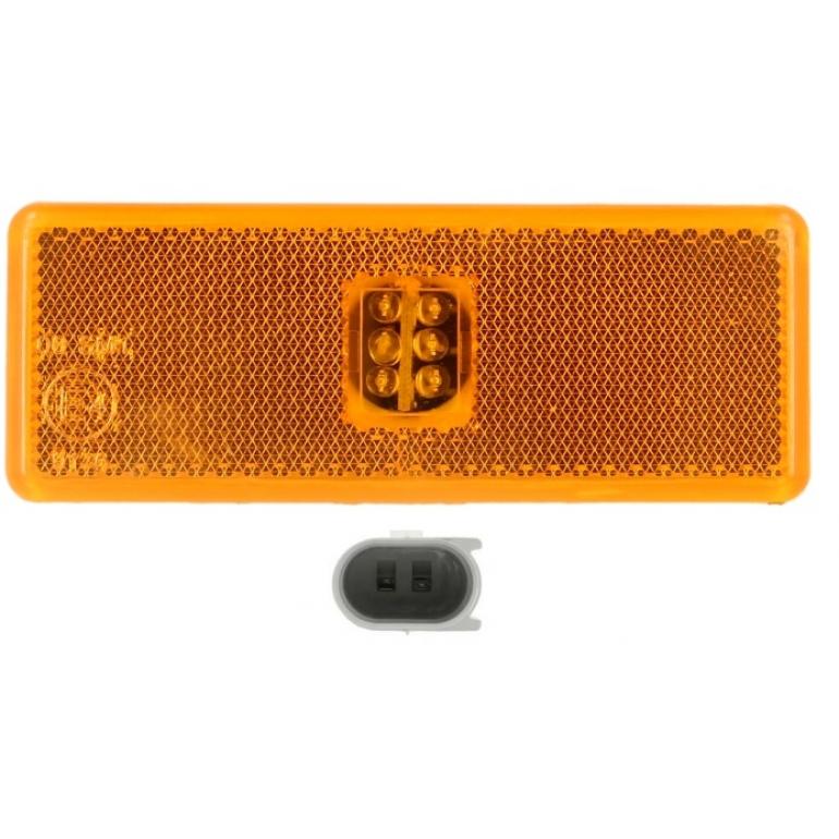 LED AMBER SIDE MARKER LAMP WITH REAR OVAL PLUG