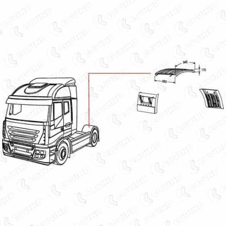 REAR WHEEL WING TOP FITS RH OR LH