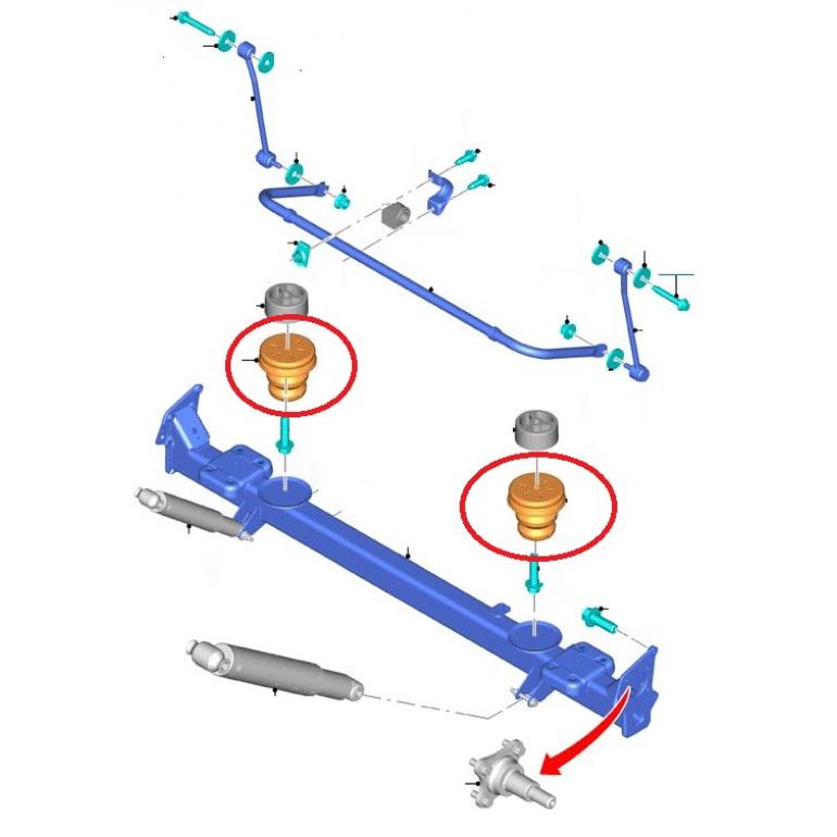 REAR AXLE BUMP STOPS (PKT 2)