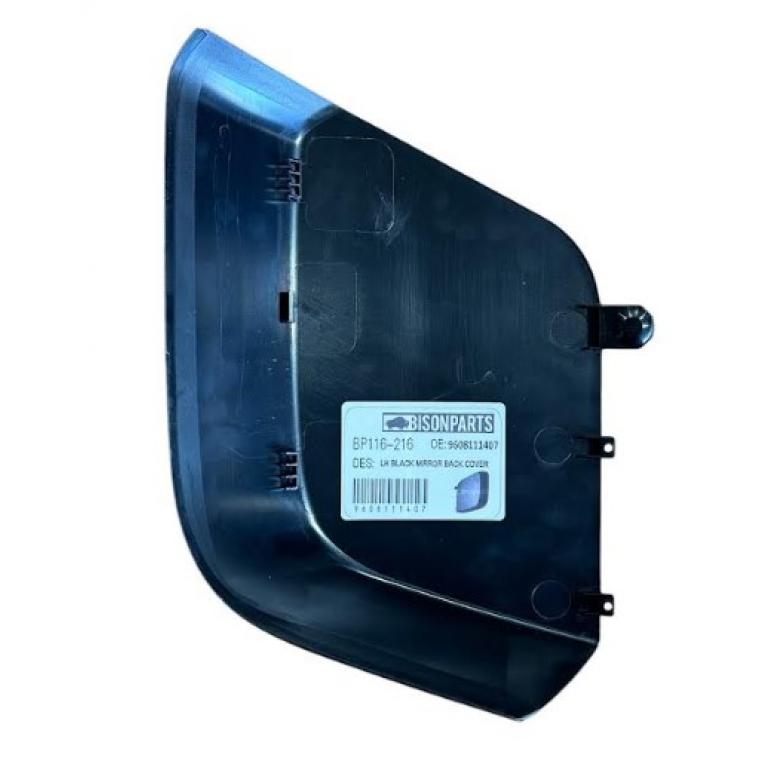 BLACK TEXTURED WIDE ANGLE MIRROR BACK COVER PASSENGER SIDE LH