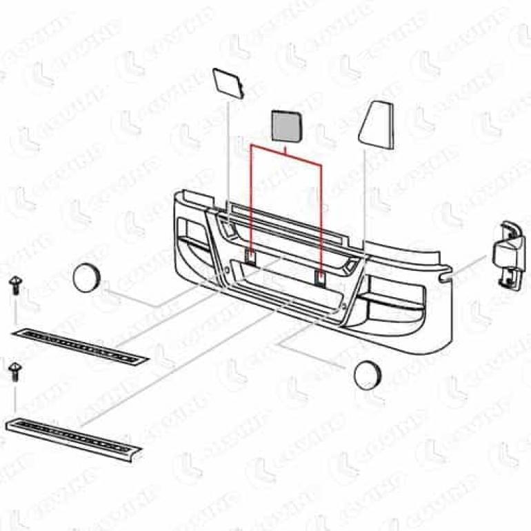 PRIMED FRONT BUMPER CENTRE BLANKING PANEL