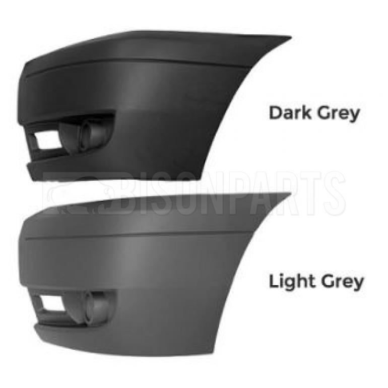 LIGHT GREY BUMPER CORNER WITH FOG LAMP HOLE PASSENGER SIDE LH