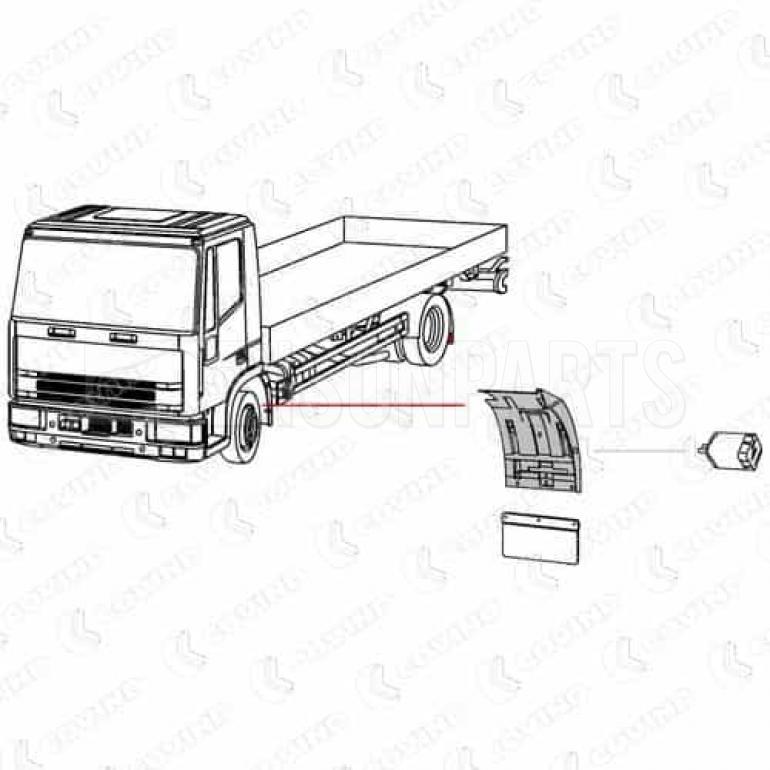 LIGHT GREY CAB DROPWING PASSENGER SIDE LH