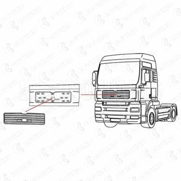 FRONT MAIN GRILLE TRIM PANEL