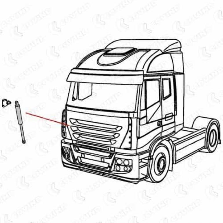 MAIN GRILLE BONNET GAS STRUT