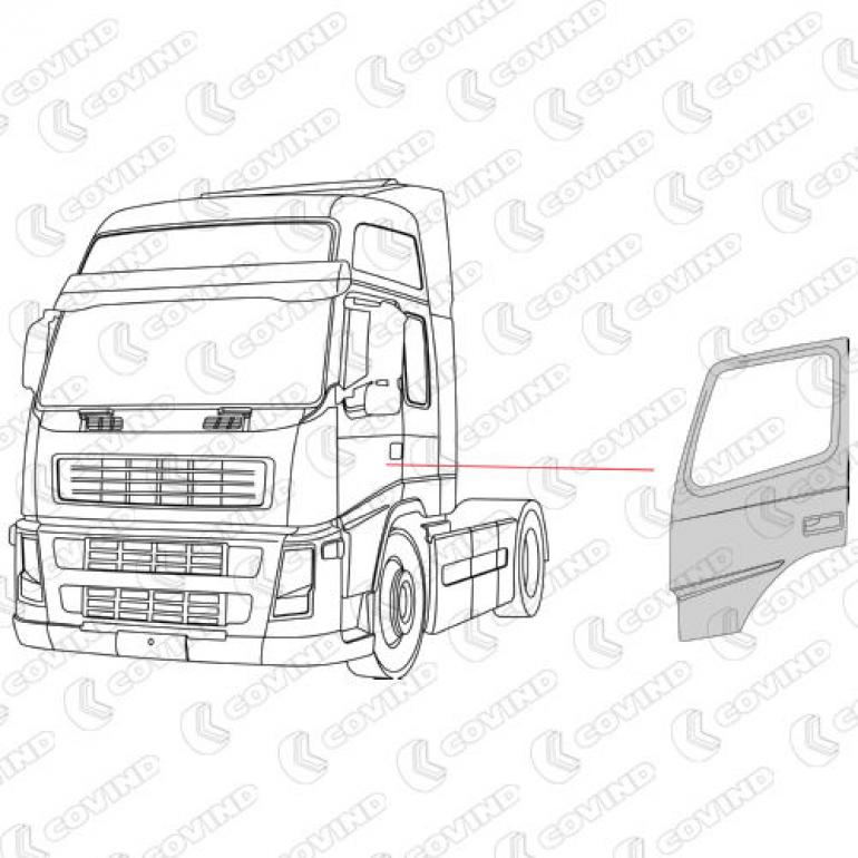 PRIMED DOOR SHELL ONLY PASSENGER SIDE LH