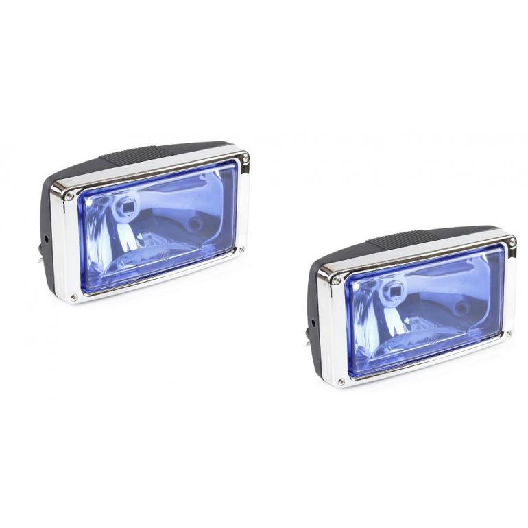 BLUE SUNVISOR SPOT LAMPS WITH SILVER FRAME