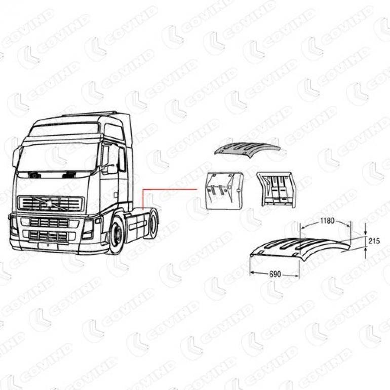 REAR AXLE WING TOP FITS RH OR LH