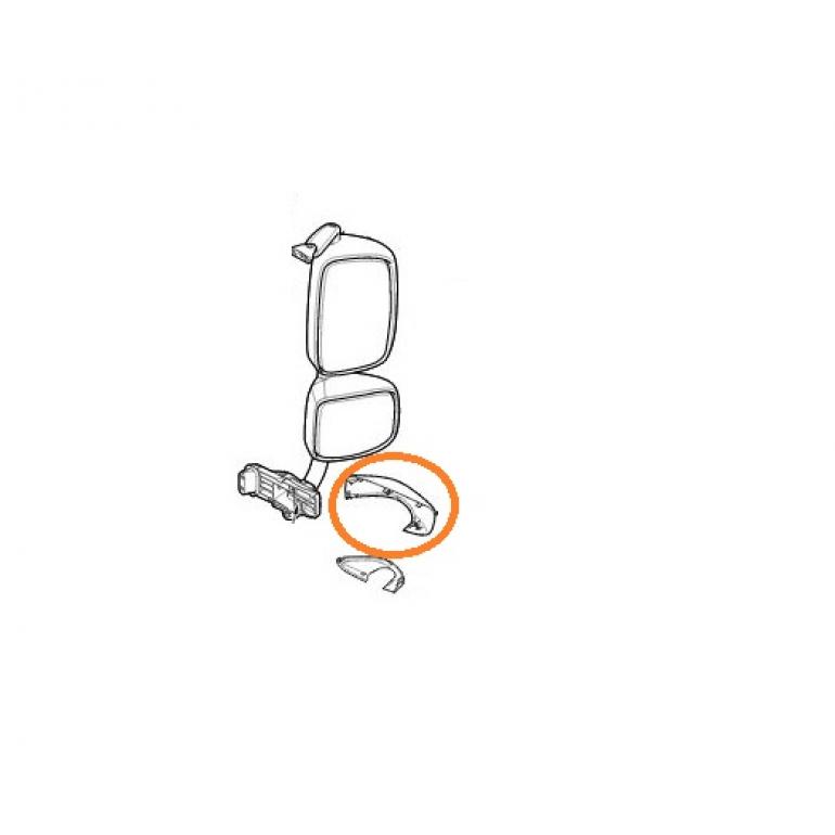 LOWER MIRROR ARM COVER UPPER SECTION DRIVER SIDE RH
