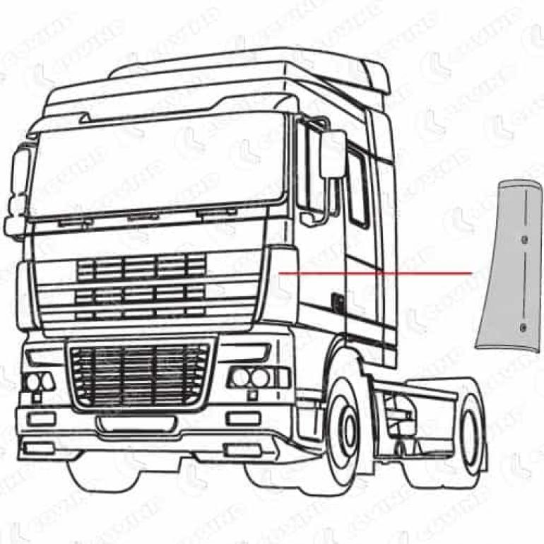 PRIMED INNER CORNER PANEL DEFLECTOR PASSENGER SIDE LH
