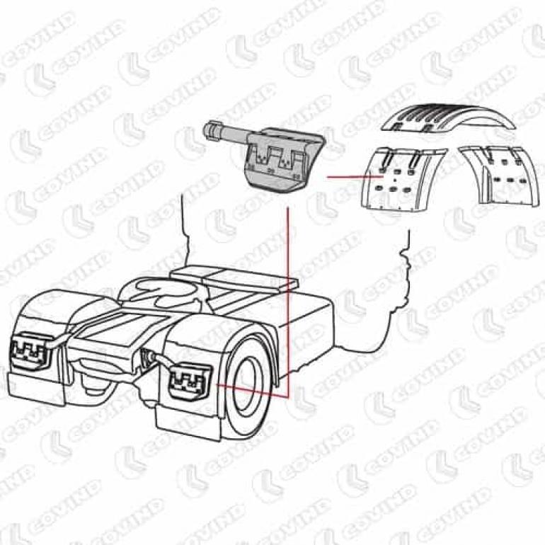 REAR WING STAY BRACKET PASSENGER SIDE LH