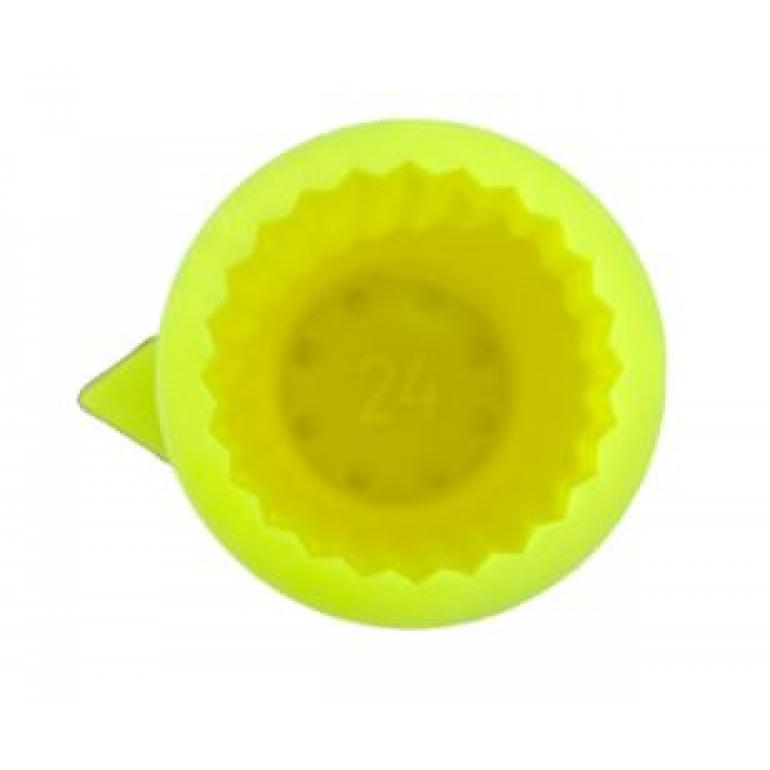 24MM SOLID YELLOW 'BARREL LONG REACH WHEEL NUT COVERS (PKT 10)
