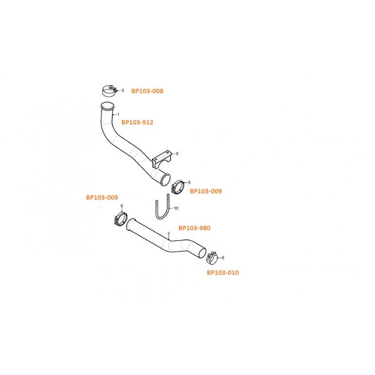 EXHAUST FRONT DOWNPIPE & INTERMEDIATE PIPE WITH CLAMPS