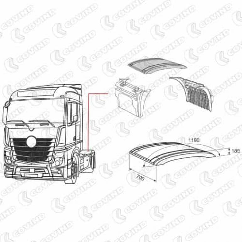 REAR AXLE LOW PROFILE WING TOP ONLY FITS RH OR LH