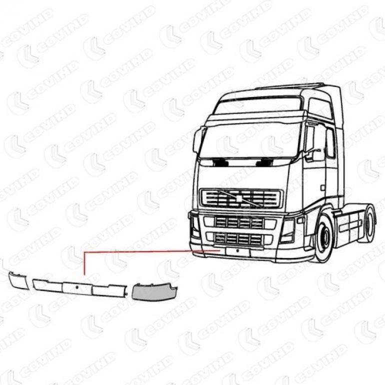 DARK GREY TEXTURED LOWER BUMPER CORNER PASSENGER SIDE LH