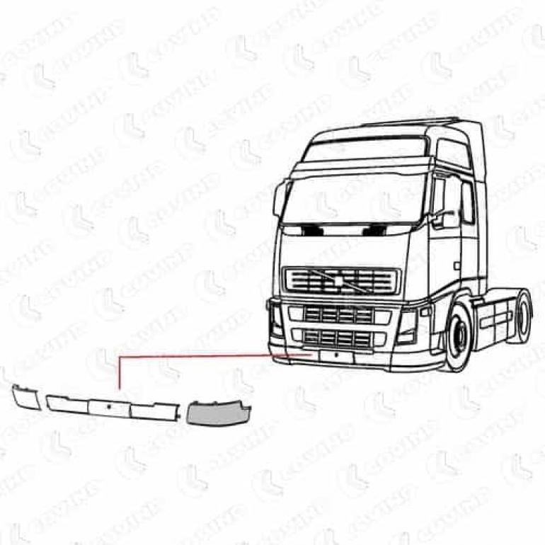 LIGHT GREY LOWER BUMPER CORNER PASSENGER SIDE LH