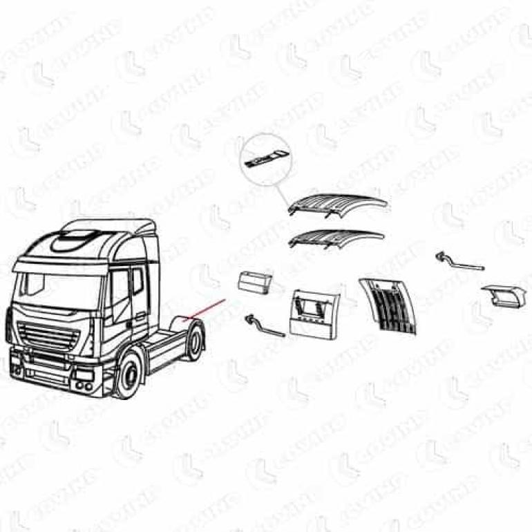 REAR AXLE FRONT WING STAY PASSENGER SIDE LH