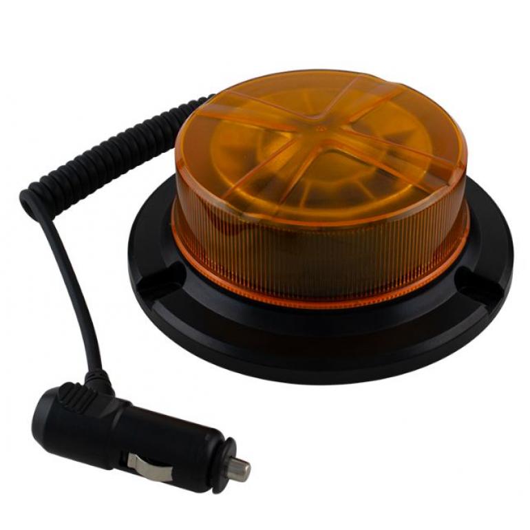 LED AMBER LOW PROFILE MAGNETIC WARNING BEACON 12/24V