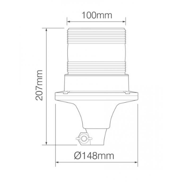 LED AMBER FLEXI DIN MOUNT WARNING BEACON
