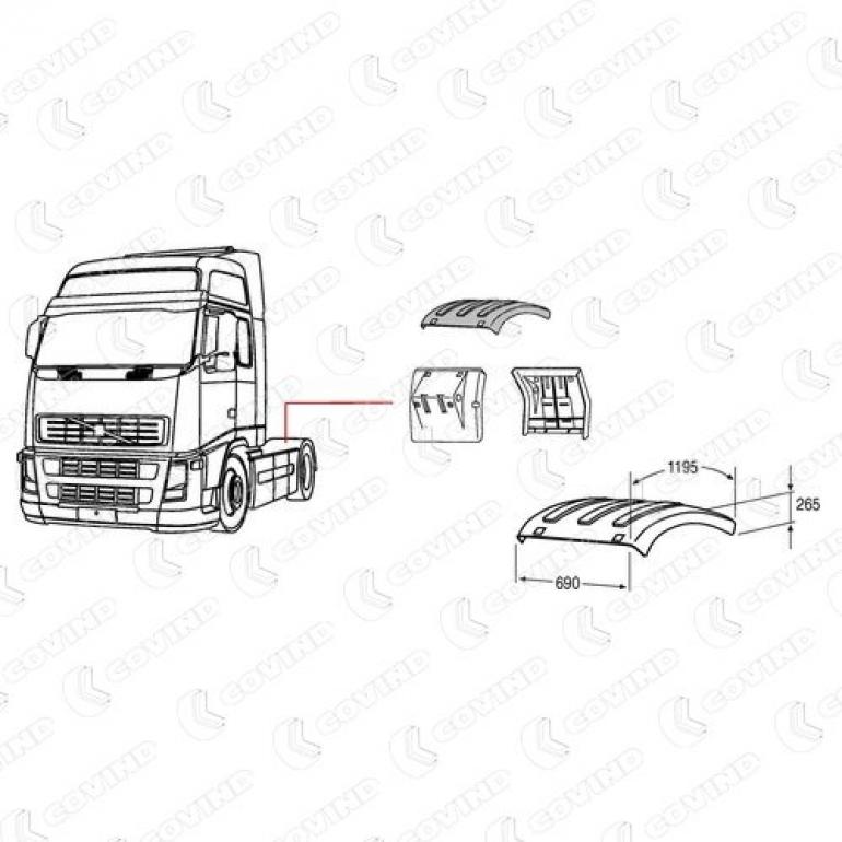 REAR AXLE WING TOP FITS RH OR LH