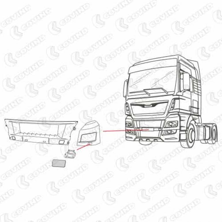 PRIMED HEADLAMP WASHER BLANK PASSENGER SIDE LH