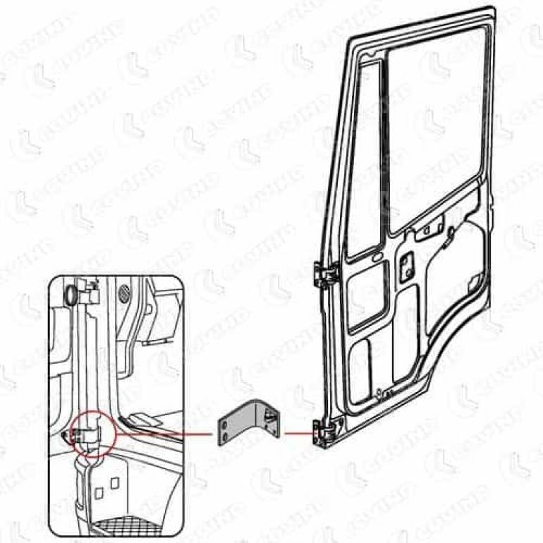 FRONT LOWER DOOR HINGE DRIVER SIDE RH
