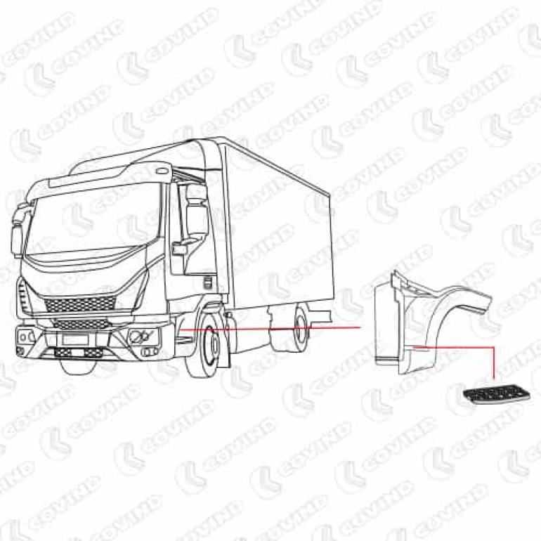 LOWER STEP TREAD PLATE PASSENGER SIDE LH