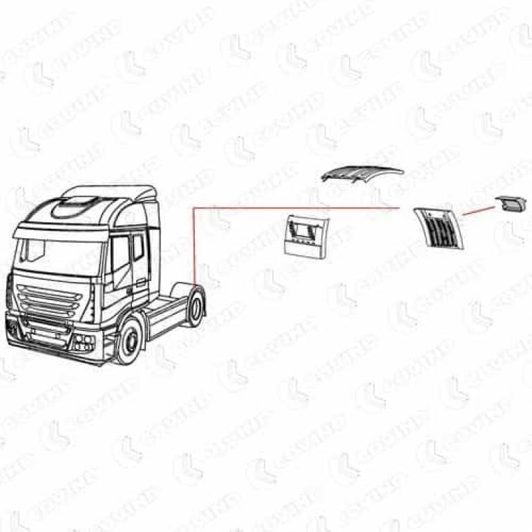 DARK GREY REAR WING LAMP MOUNTING PANEL PASSENGER SIDE LH