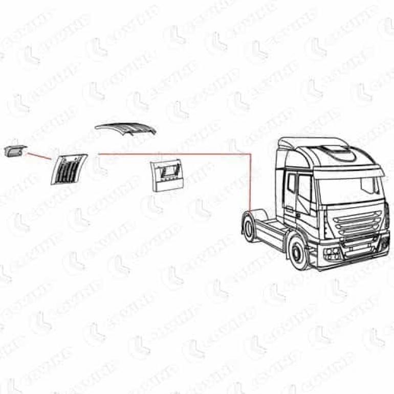 DARK GREY REAR WING LAMP MOUNTING PANEL DRIVER SIDE RH
