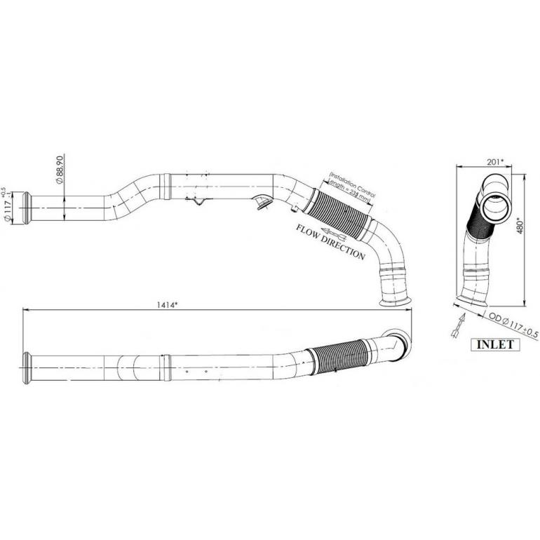EXHAUST DOWNPIPE & FLEXI SECTION