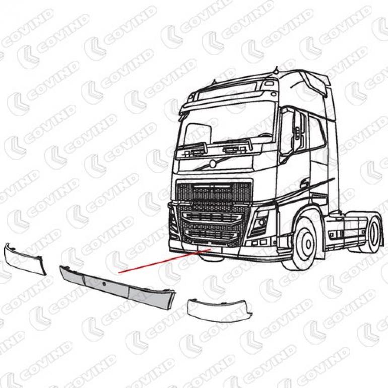 TEXTURED PLASTIC FRONT BUMPER CENTRE SECTION