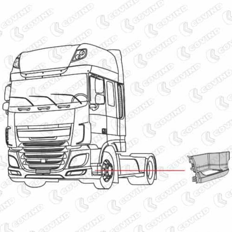 PRIMED LOWER STEP SURROUND PASSENGER SIDE LH