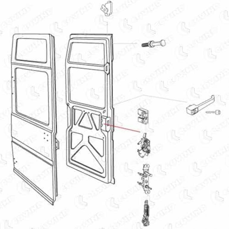 REAR UPPER DOOR LOCK DRIVER SIDE RH