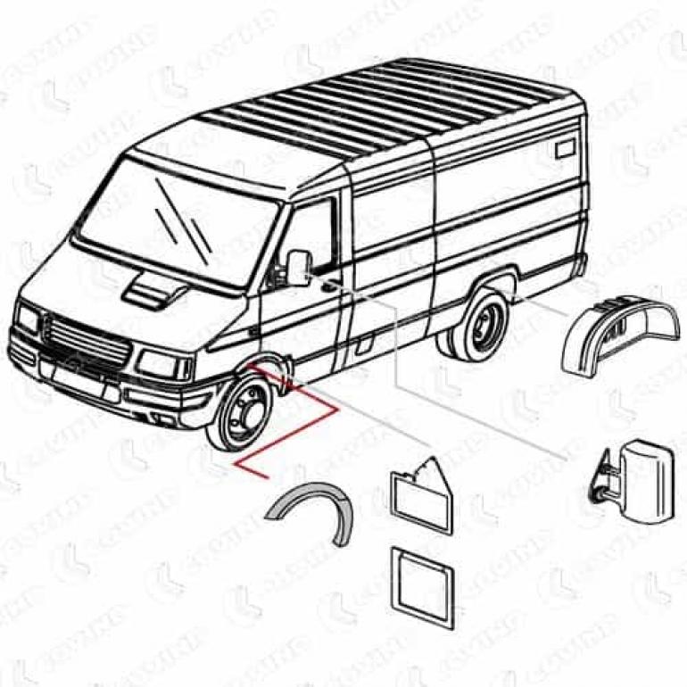 FRONT WHEEL ARCH EXTENSION TRIM PANEL PASSENGER SIDE LH